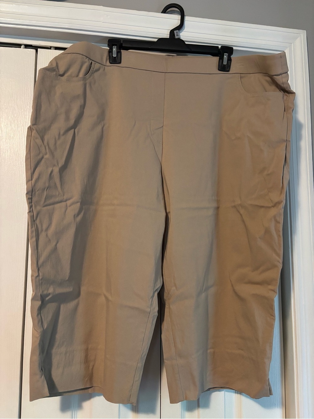 Alfred Dunner Stretch Khaki Capri Pants - Tan
